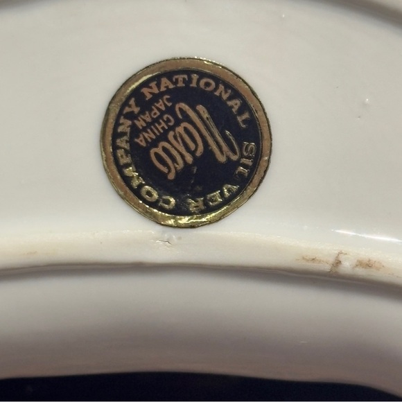 Vintage Nasco Bone Dish Gold  Rim National Silver Company Japan  Set of 8 - Picture 13 of 13